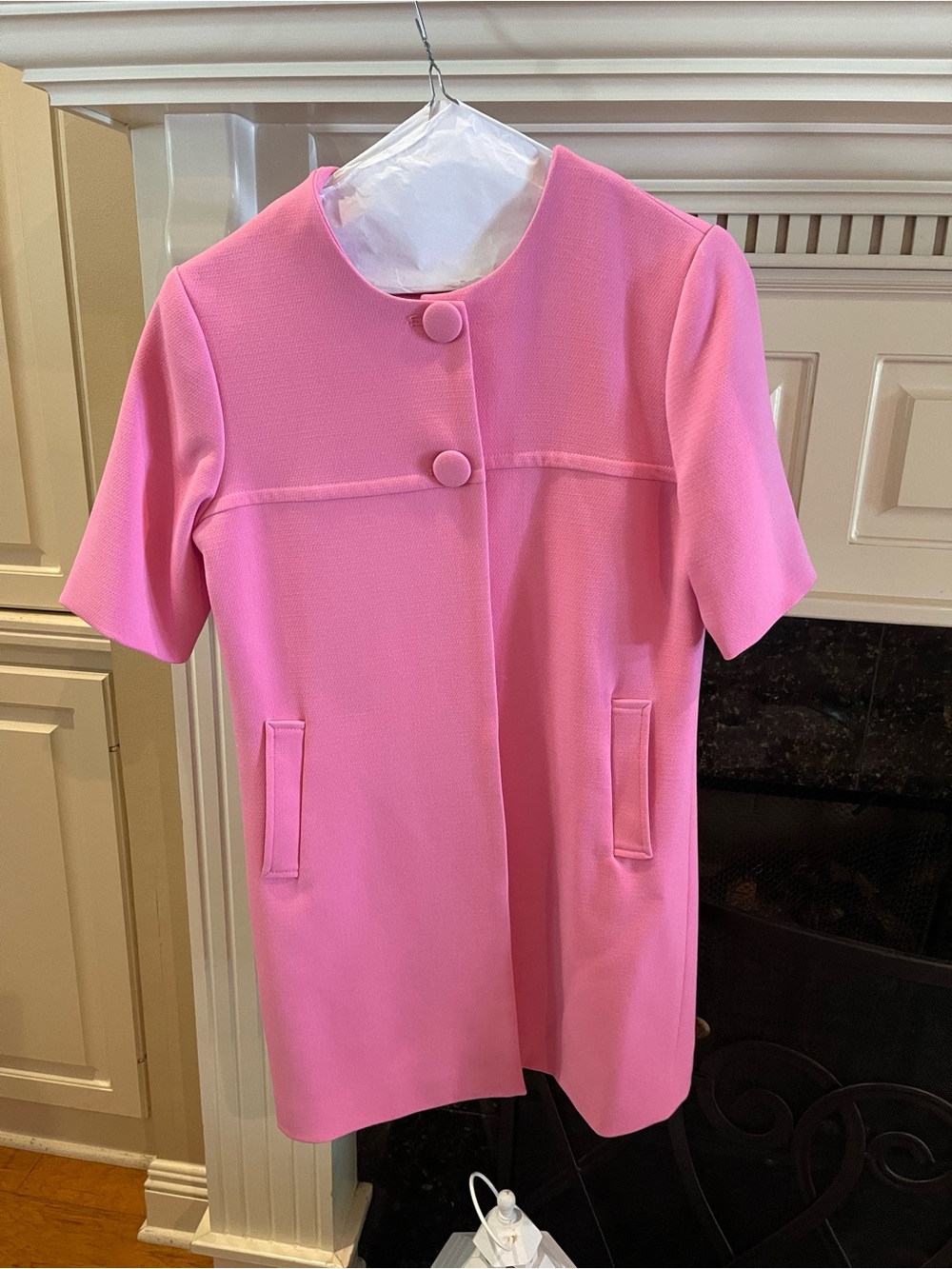 PATTY KIM Pink Short-Sleeve Mod Coat